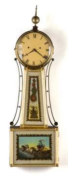 Attributed to J. Billings, Acton, MA, Striking Banjo Clock