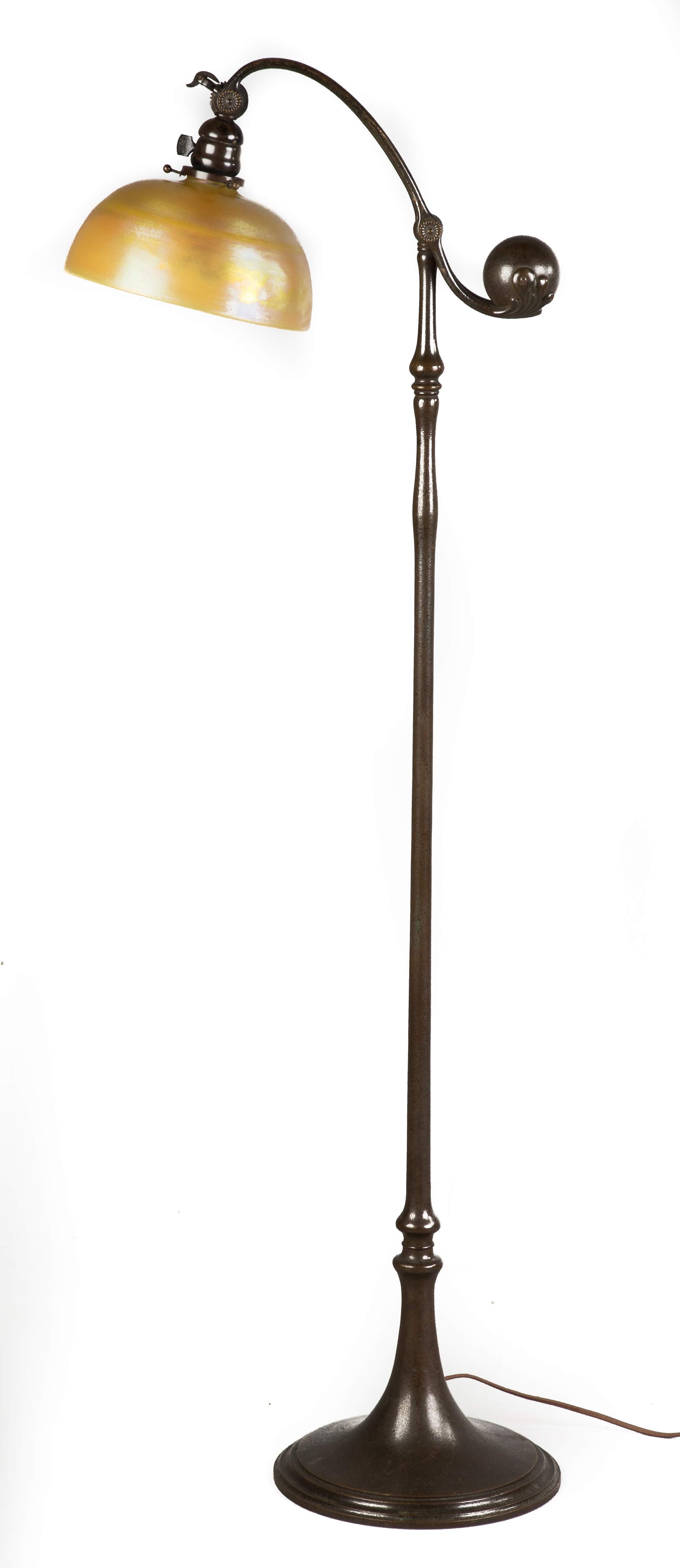Tiffany Studios NY, Counter Balance Adjustable Bronze Floor Lamp ...