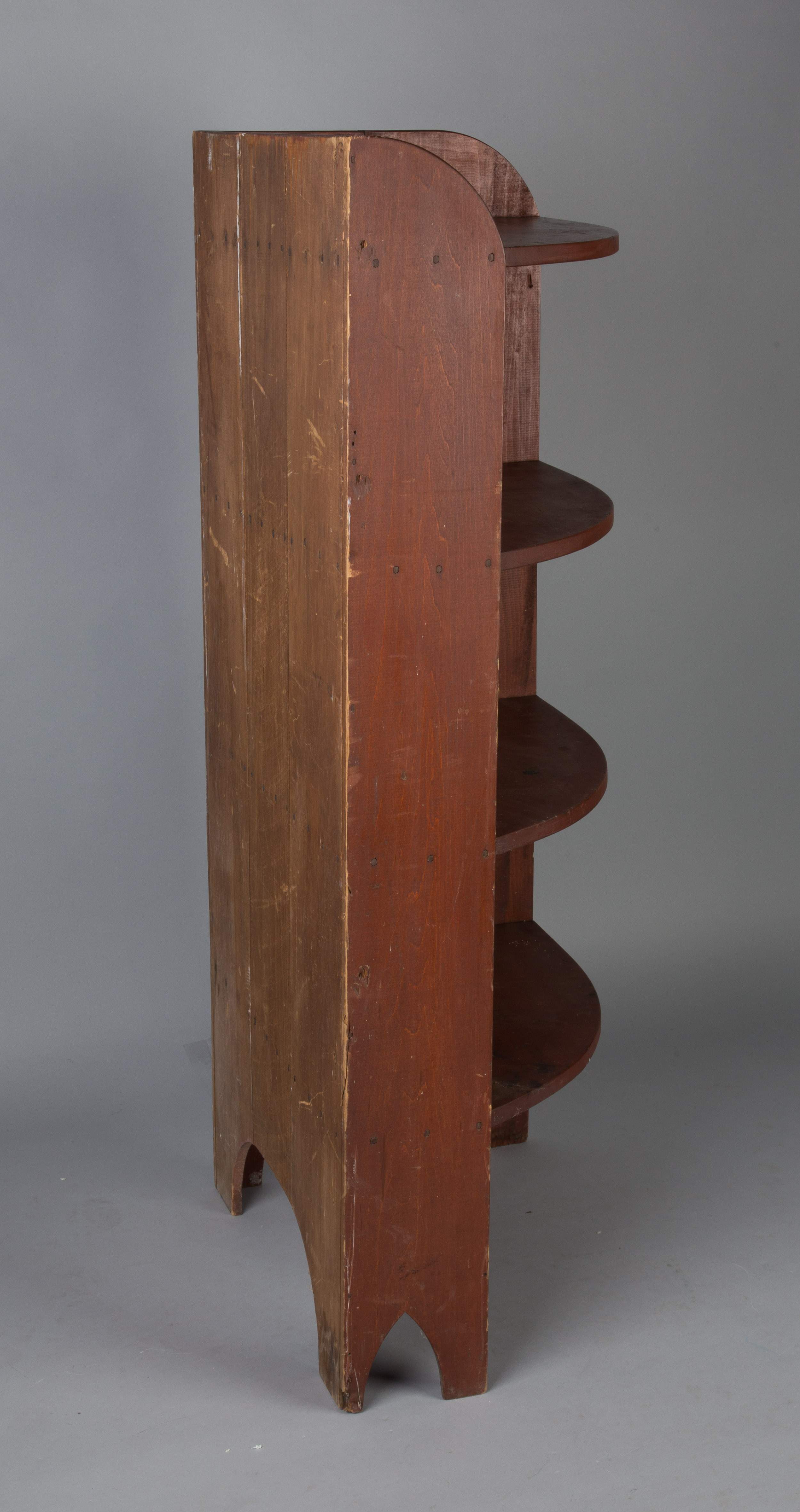Red Painted Pine Corner Shelf Cottone Auctions