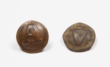 2 Civil War C.S. Coat Size Buttons