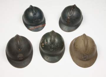 Group of French Adrian Helmets