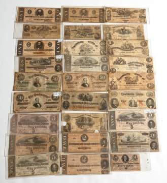 Group of Confederate Currency