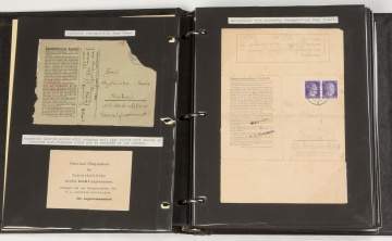 Binder of Concentration Camp Related Correspondence, Camp Money, Etc. 