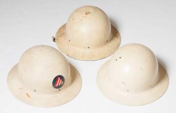Vintage Cold War Civil Defense Helmets