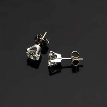 Diamond and 14K white Gold Earrings