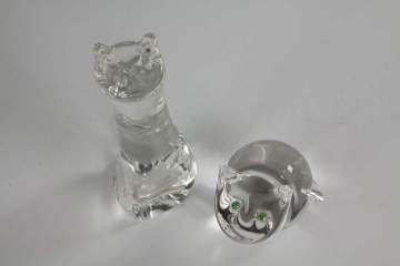 Pair of Steuben Crystal Cats