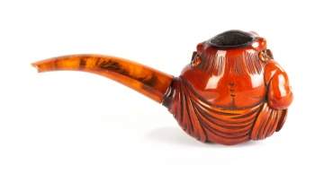 Carved Meerschaum Japanese Oni Tobacco Pipe