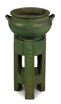 Early 20th Century Art Pottery Jardinière and Pedestal