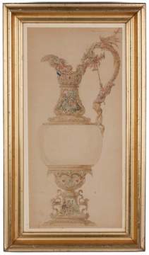 Artist Rendering for Gorham Silver Co. of Presentation Ewer
