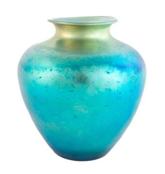 Large Steuben Blue Aurene Vase