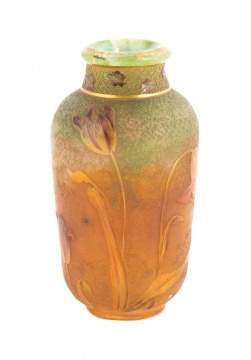 Fine Daum Nancy Cabinet Vase with Tulips