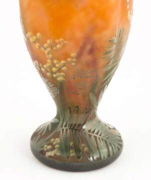 Daum Nancy Fern and Flower Vase