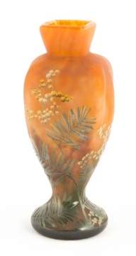 Daum Nancy Fern and Flower Vase