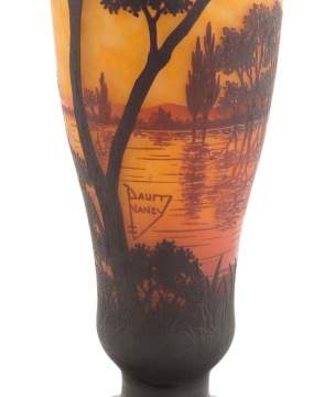 Large Daum Nancy with Lake Scene