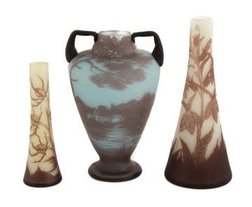 Three Pieces of Richard Cameo Glass