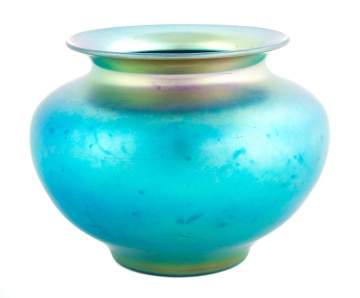 Steuben Blue Aurene Vase