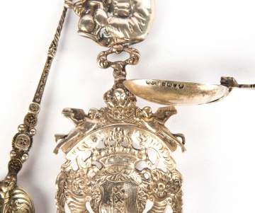 Six Spoons Stamped HCD with 800 Silver Serving Spoon