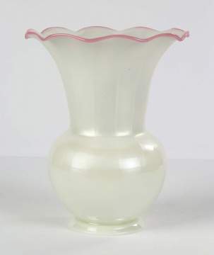 Steuben Calcite Vase with Rosalie Border
