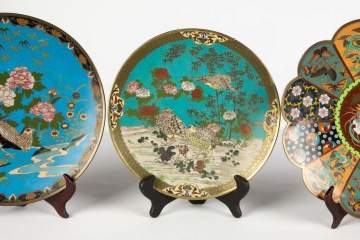 Three Cloisonné Chargers
