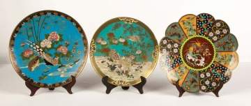 Three Cloisonné Chargers