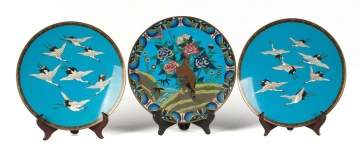 Three Cloisonné Chargers