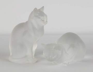 Two Lalique Cats