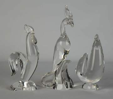 Three Steuben Birds