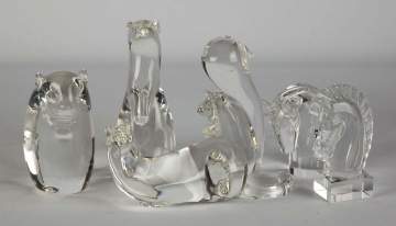 Group of 6 Steuben Animals