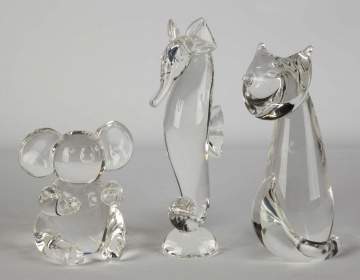 Steuben Koala Bear, Fox & Seahorse