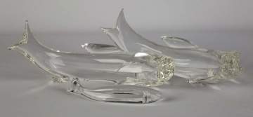 Group of 3 Steuben Fish