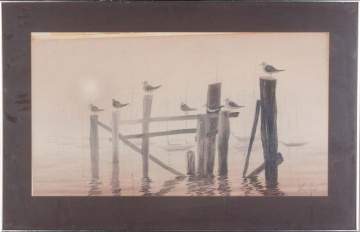 Charles Robert Perrin (American, 1915-1999) "Nantucket Harbor Sunrise"