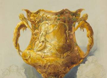 Artist Rendering for Gorham Silver Co. of Presentation Vase