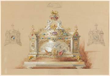 Group of Artist Rendering for Gorham Silver Co.