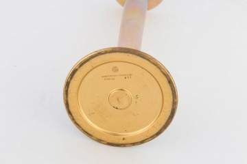 Louis C. Tiffany Furnaces Gold Iridescent Trumpet  Vase with Enamel Foot