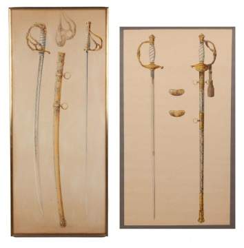 Two Artist Rendering for Gorham Silver Co. of Presentation Swords