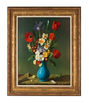 Fernand Renard (French, born 1912) "Fleurs du Vase Bleu"