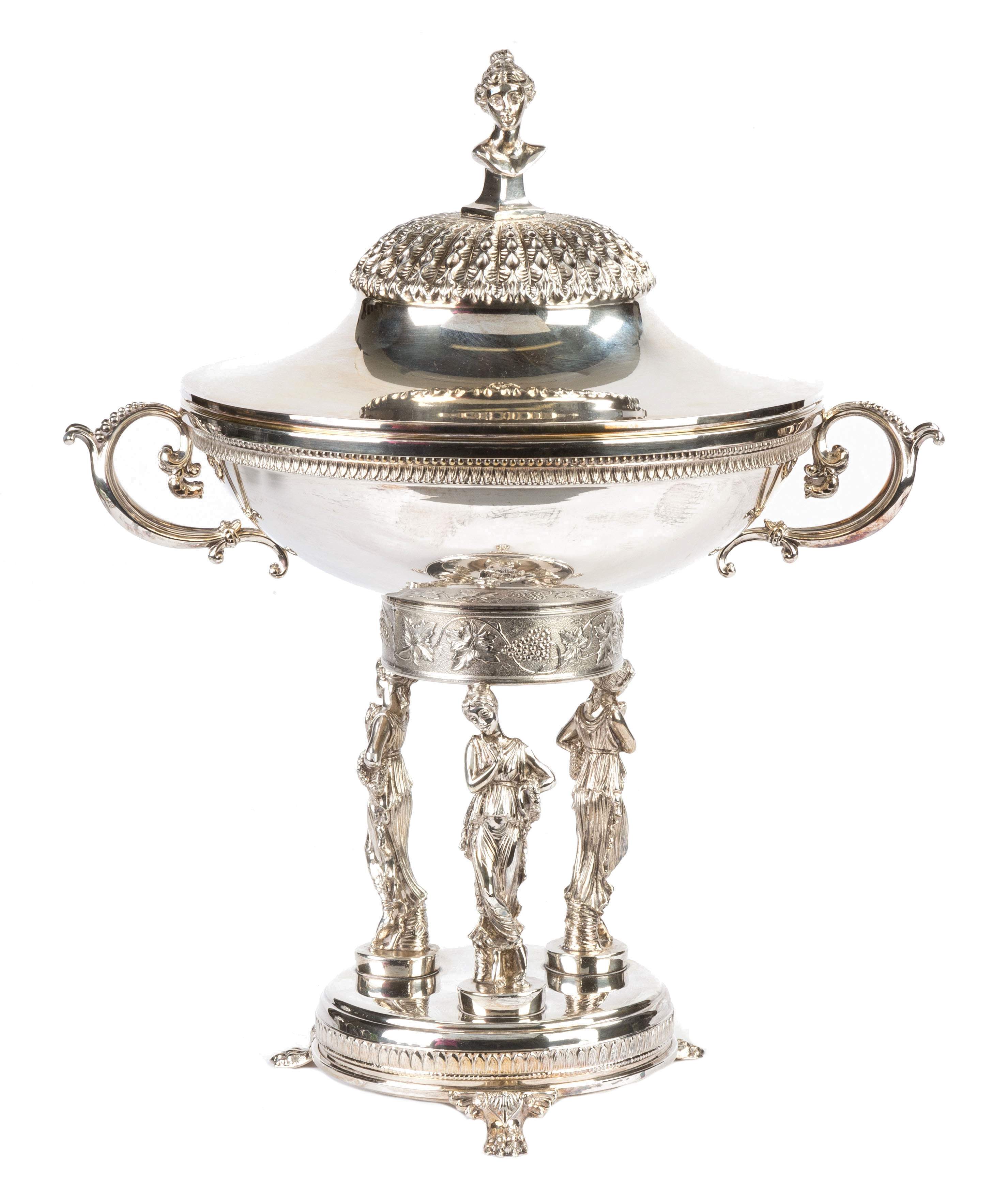 Carlo Mario Camusso, Peru, Sterling Silver Figural Covered Compote 