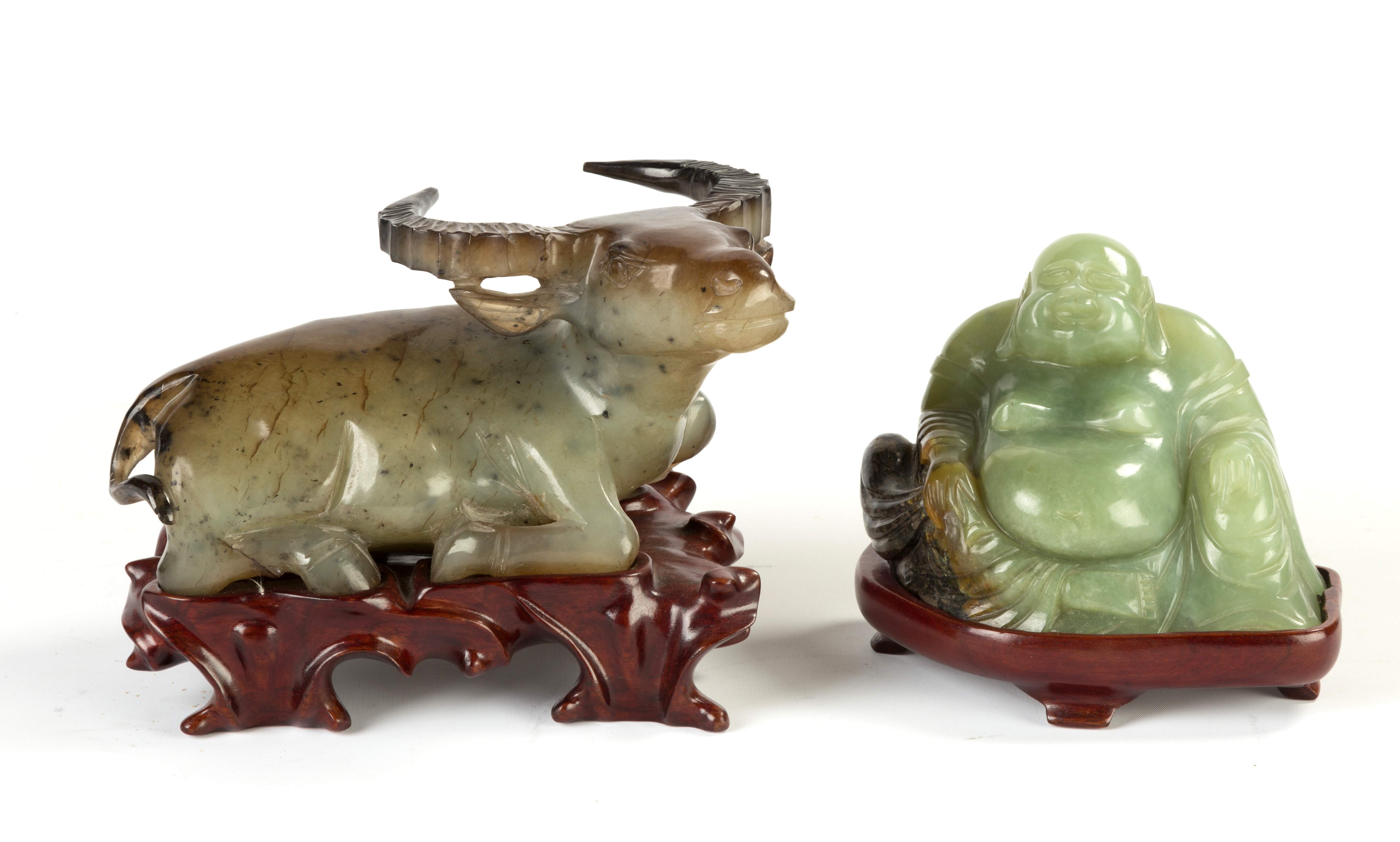 Chinese Carved Jade Water Buffalo and Buddha Cottone Auctions