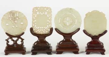 Four Chinese Carved Jade Pendants
