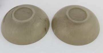 Pair of Chinese Carved Jade Bowls