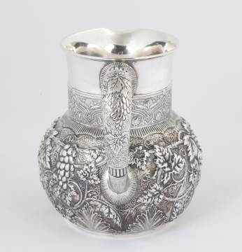 Tiffany & Co. Makers Sterling Silver Repousse Water Pitcher with Moorish Design