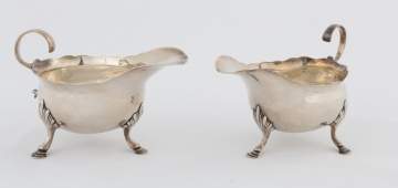 Pair of George Smith IV Sterling Silver Sauce Boats