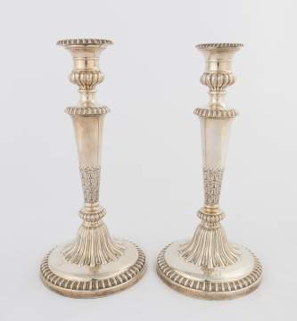 Pair of John and Thomas Settle Sterling Silver Candlesticks