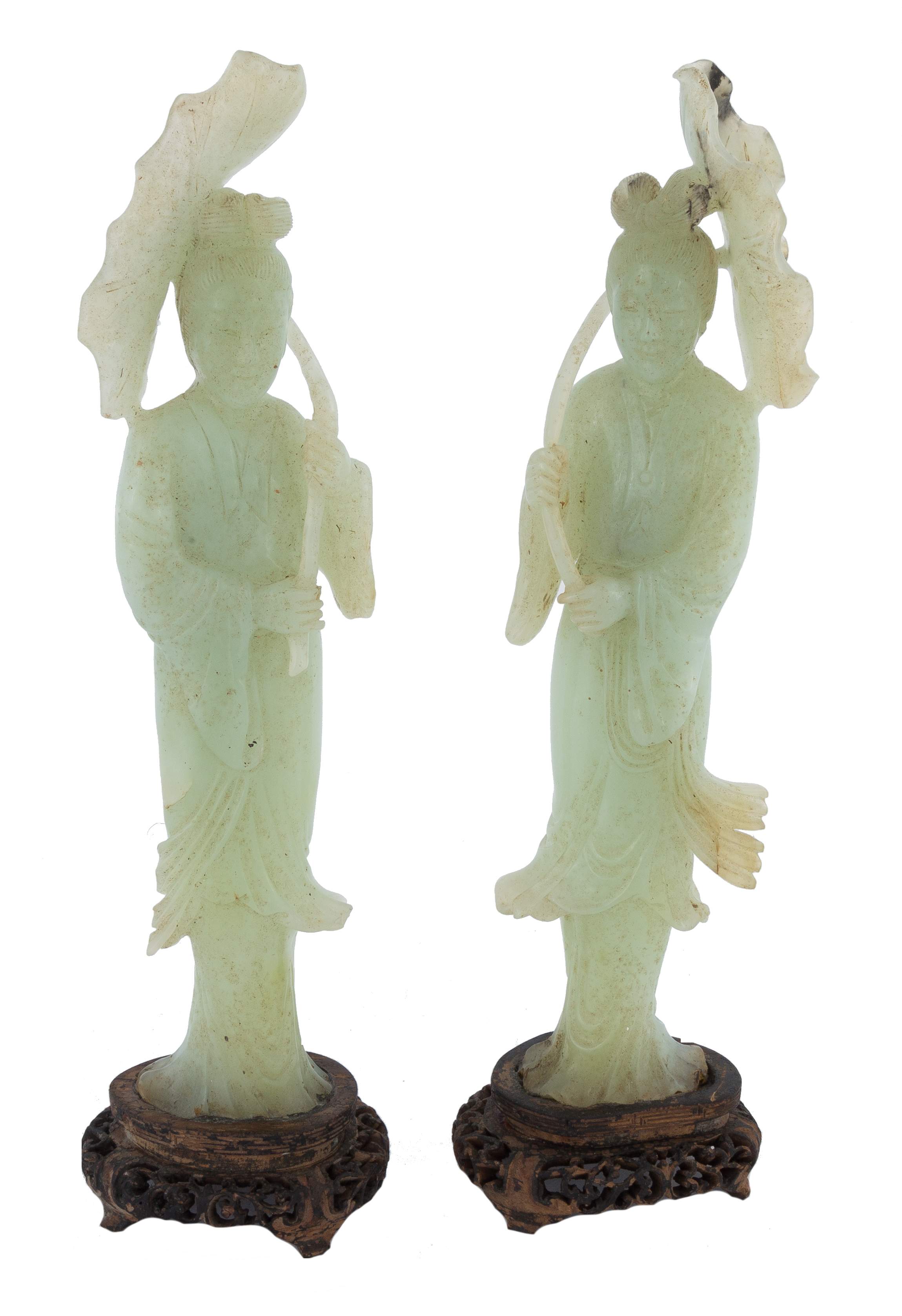 Chinese Carved Jade Geisha Girl Figures Cottone Auctions
