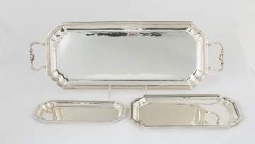 Three Buccellati Sterling Silver Rectangular  Trays