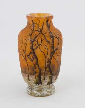 Daum Nancy Cabinet Vase with Winter Scene