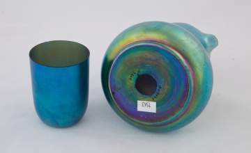 Steuben Aurene Pitcher and Cup