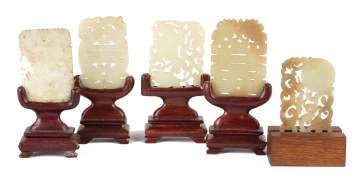 Five Chinese Carved Jade Pendants