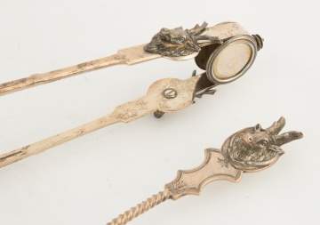 Star & Marcus Sterling Silver Serving Tongs and Fish Slice