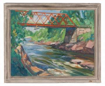 Charles H. Woodbury (American 1864 - 1940) "Saco Bridge"